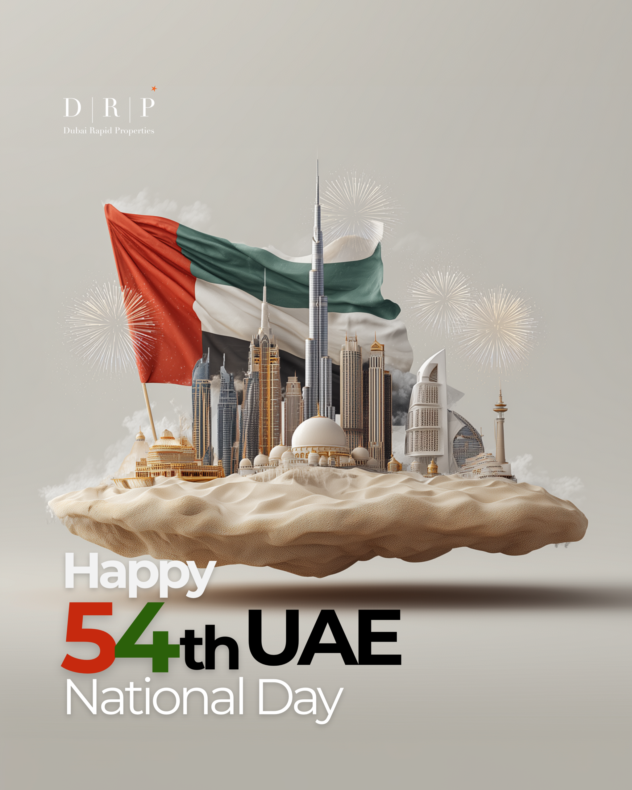 Dubai Rapid Properties 54th UAE National Day Instagram post